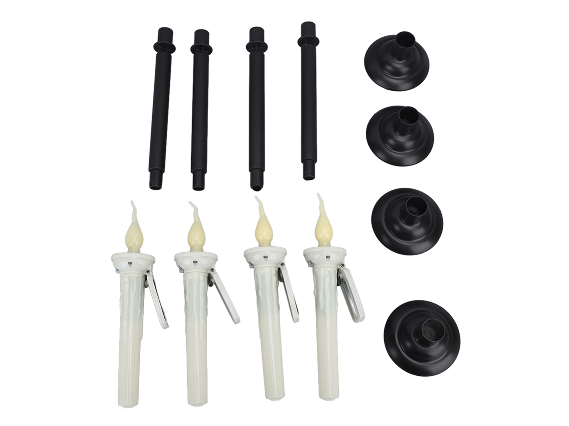 Vela Taper Led Solar com Sensor Anoite a Dia Ip65 Luz Quente Intermitente para Decoração Externa | S/MARCA