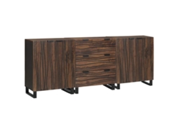 Vidaxl Conjunto De Buffets 3 Unid. Castanho 180 X 33 X 75 Cm