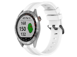 Lurelia Pulseira Garmin Approach S40 20mm, Listras Côncavas De Silicone, Brancos