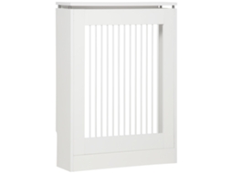 Tampa Radiador Branca 60x18x84 Cm, Mdf Aço Moderna Ripas Design