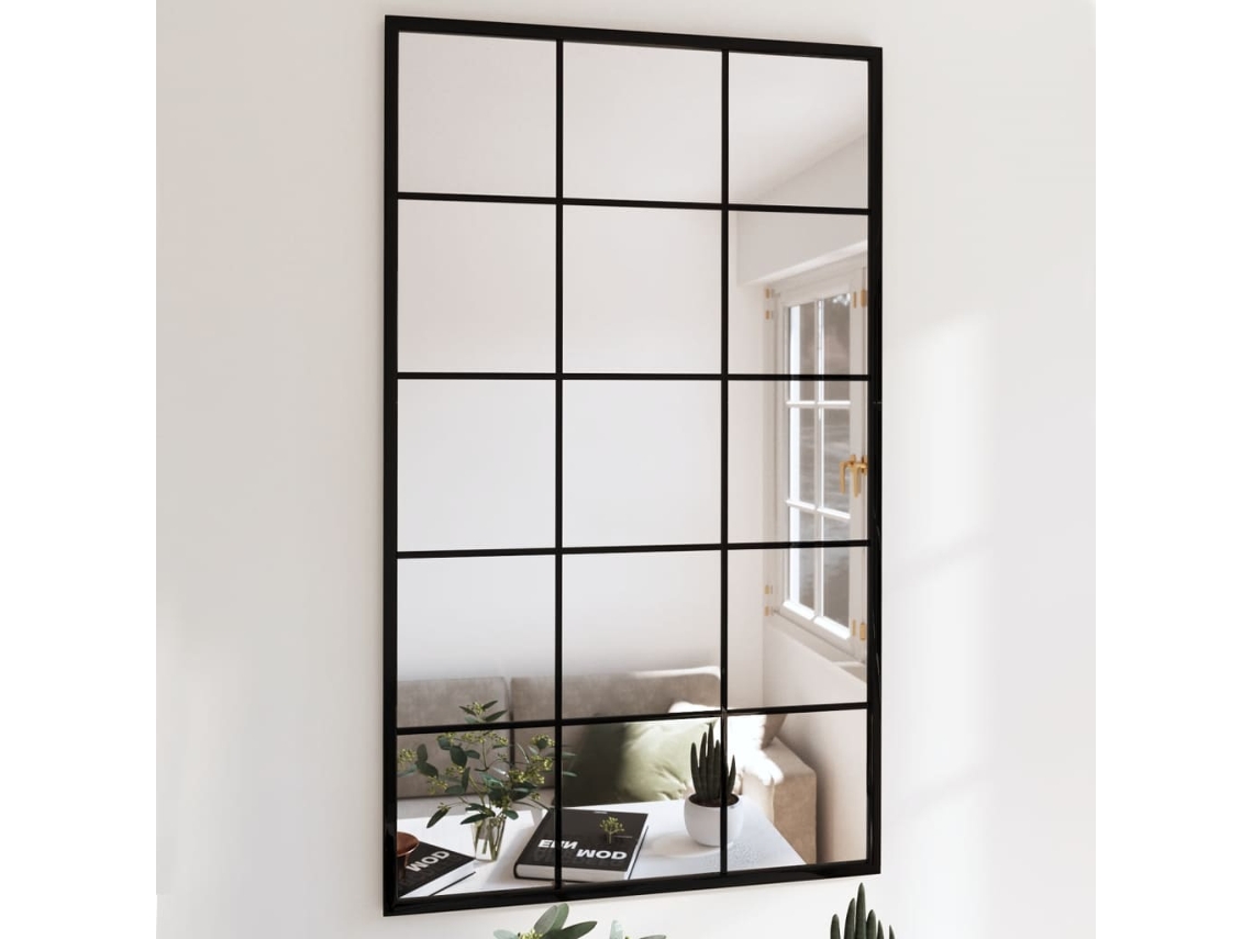 Vidaxl Espelhos De Parede 2 Pcs 100x60 Cm Metal Preto