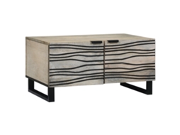 Conjunto 1 Mesa De Café Sólida De Acácia Vidaxl Branco Madeira De Mangueira Maciça (80 X 50 X 40 Cm)