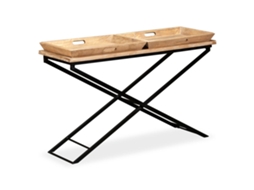 Vidaxl Mesa Consola Madeira De Mangueira Maciça 130x40x80 Cm
