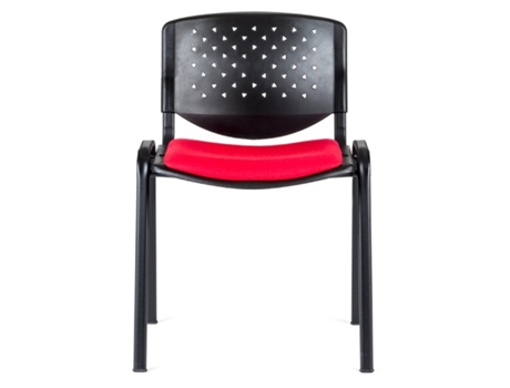 Cadeira de Visitante RIVA Prisma Vermelho e Preto (Polipropileno e Tecido)