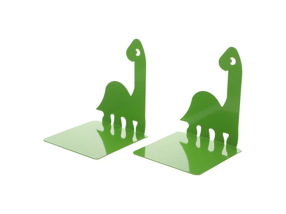 2026rebe linjou 2 Piezas Suporte de Livros Dinossauro Metal Decorativo Organizador de Estante de Escritório Verde