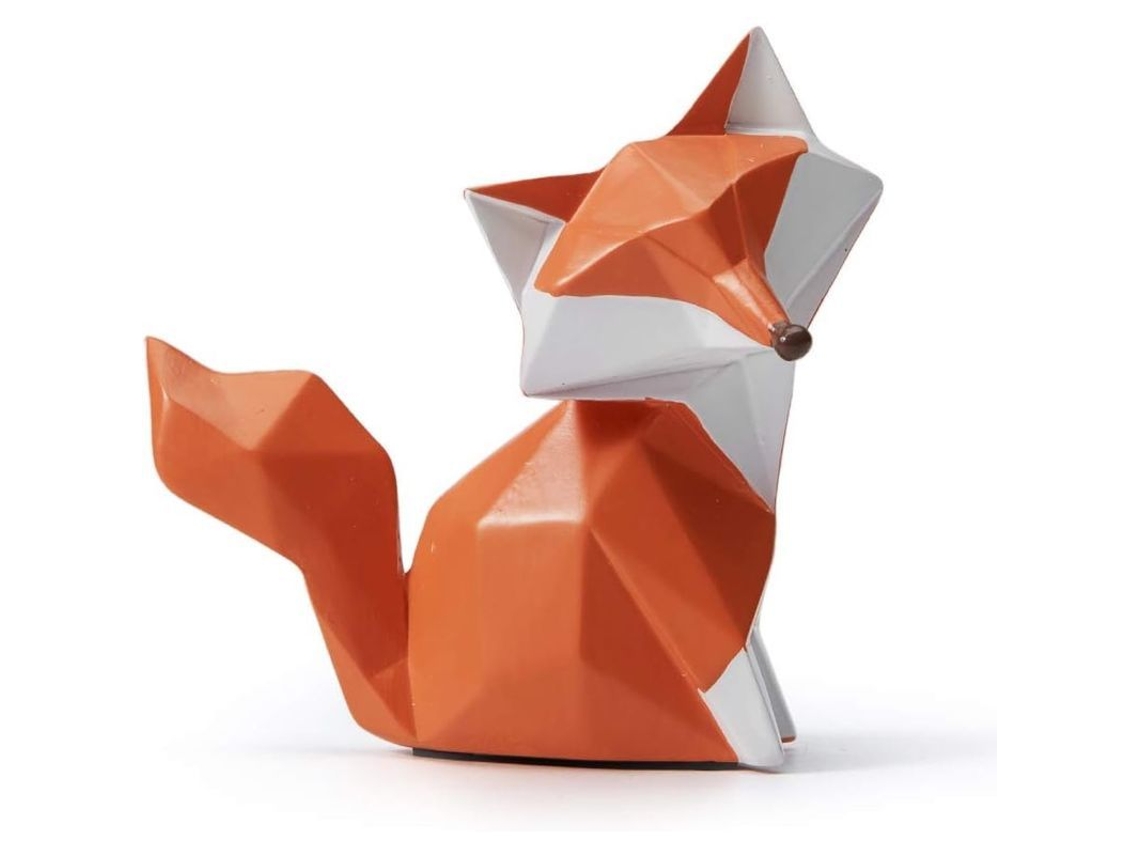 Estatua De Zorro Geométrico Escultura Decorativa Moderna Regalo Navidad Cumpleaños Arte Animal