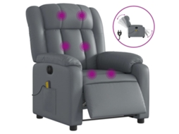 Electric Massage Recliner Chair, Electric Massage Recliner Chairs Vidaxl Cinzeto Couro Artificial