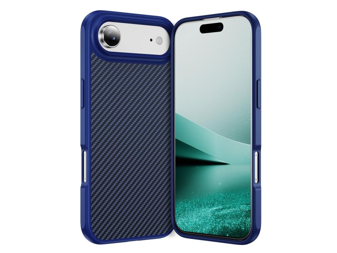 Capa Para Iphone 17 Air Com Textura De Fibra De Carbono E Magsafe.