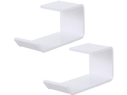 Suporte Para Fones De Ouvido Em Acrílico Branco De 2 Peças, Para Montagem Embaixo Da Mesa, Acessório Prático Para