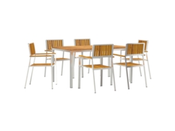 Conjunto 7 Jantar Ao Ar Livre Vidaxl Castanho Madeira De Acácia Maciça (150 X 90 X 75 Cm)
