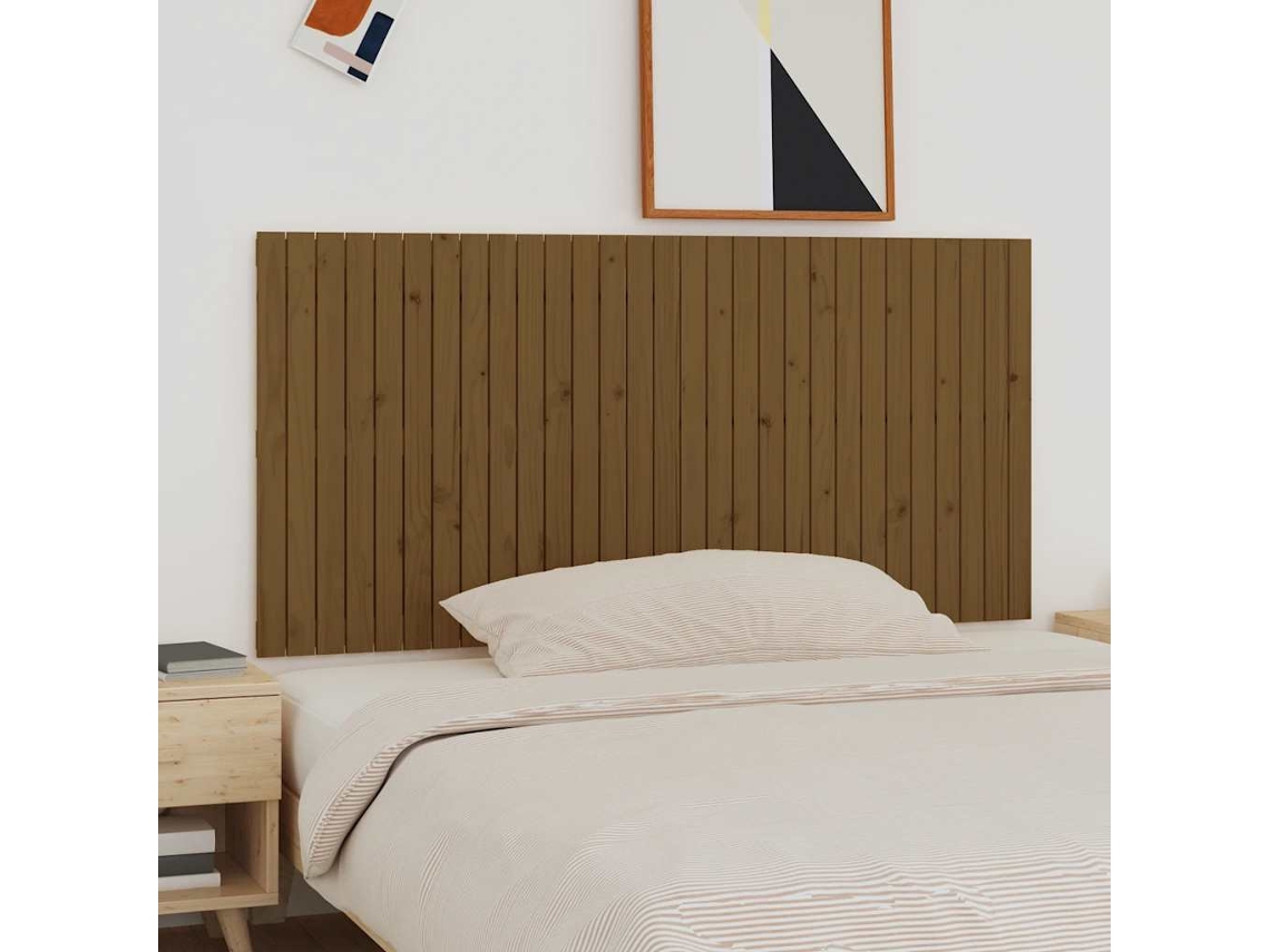 Vidaxl Cabeceira De Parede 185x3x90 Cm Pinho Maciço Castanho-mel