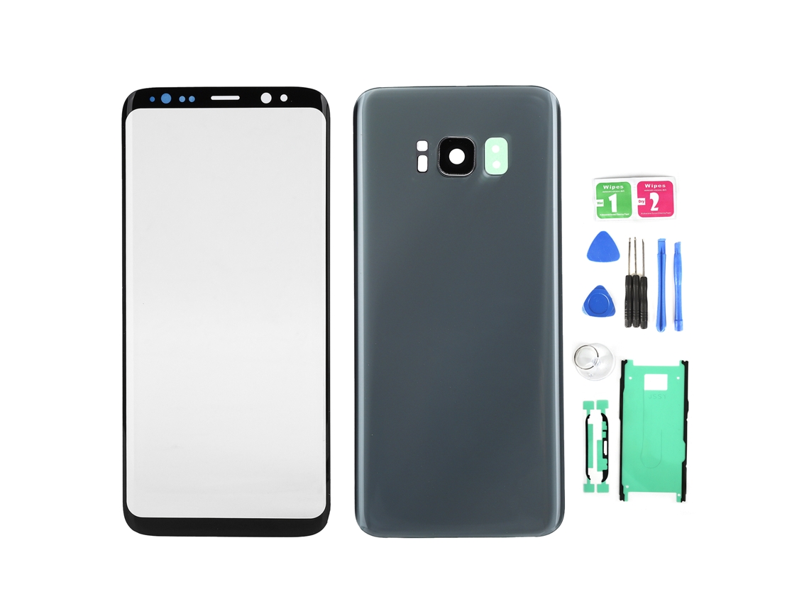 Carcaça de Vidro Prata LAXISCREED para Samsung S8