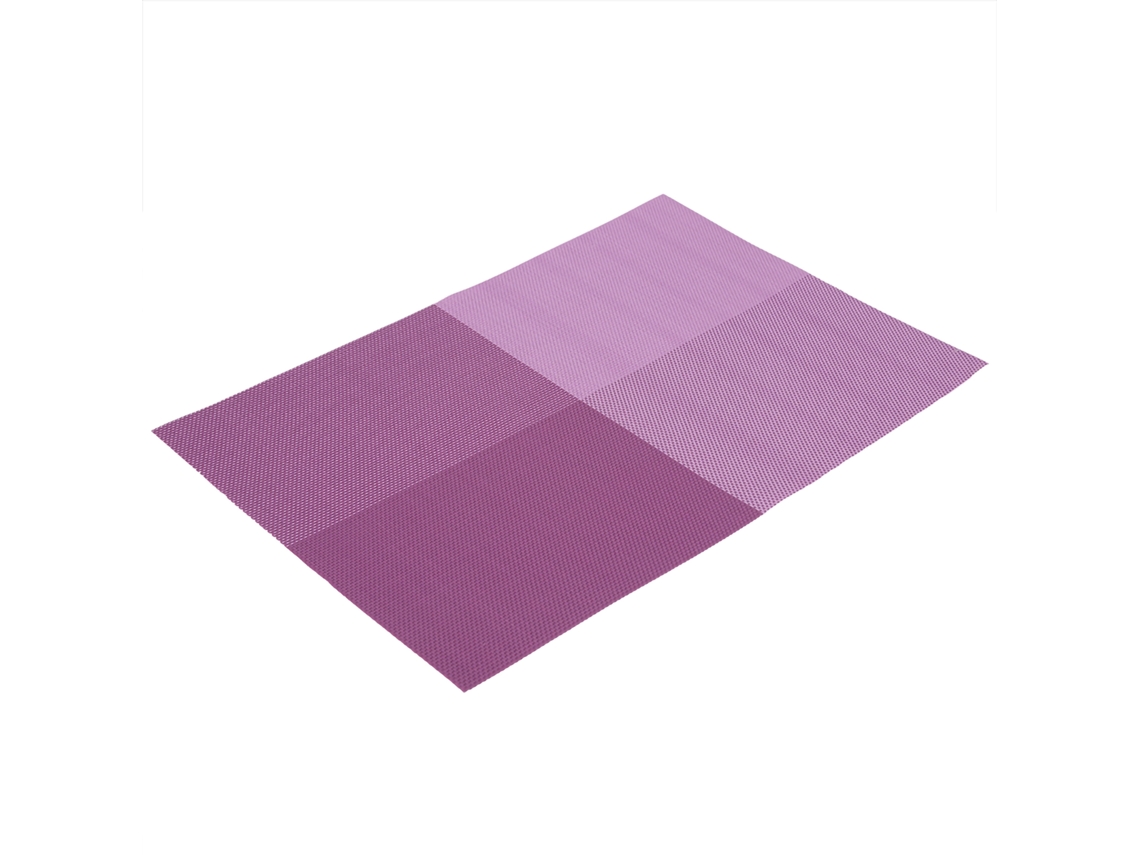 Conjunto de 4 Tapetes Retangulares para Mesa Padrão Xadrez Roxo NEVEANCE