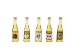 5pcs Modelo Mini Garrafas Cerveja 1:12 Acessórios Decoração Casinha Boneca