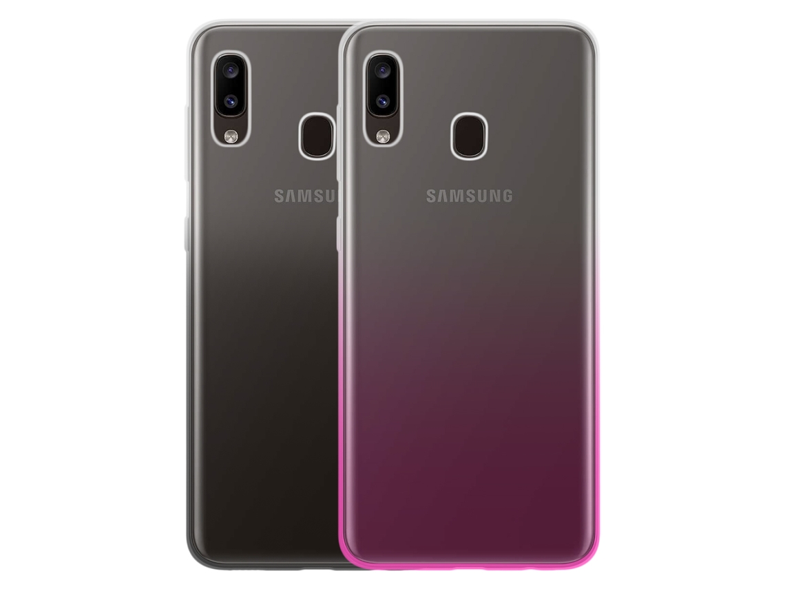 Capa Ultra Durable Para Samsung Galaxy A20 Color Block Cbcovsiliduoga20ebp Textura Macia Preto