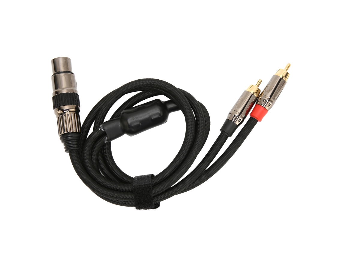 Cabo Divisor Y XLR Fêmea para RCA Macho Duplo com Conector Dourado 1m S/MARCA