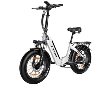 Bicicleta Elétrica Ttgo F6 250w 36v 25ah Alcance Máximo 100km Freio A Disco Hidráulico Amortecedor Frontal Sensor De Torque Branca