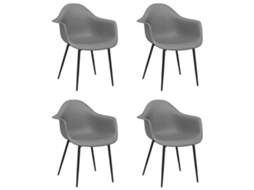 Dining Chair, Dining Chairs Vidaxl Cinzeto Polipropileno (n/a)