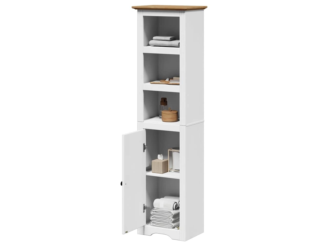 Vidaxl Armário De Casa De Banho Bodo 44x30x160 Cm Branco E Castanho
