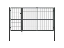 Vidaxl Portão De Jardim Com Postes 350x140 Cm Aço Antracite