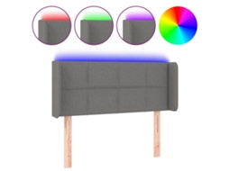 Cabeceira de Cama com Luzes Led Tecido Cinza Escuro MAISON EXCLUSIVE (103x16x78 cm)