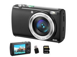 Câmera Digital SZSMART Ve418 8k 88mp Câmera Dupla Sony Tela Tátil Wifi Autofoco para Youtube Vloggers + Cartão de Memória 128g