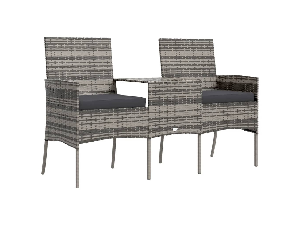Garden Sofa With Tea Table, Garden Sofas With Tea Tables Vidaxl Antracite Rattan / Vime (n/a)