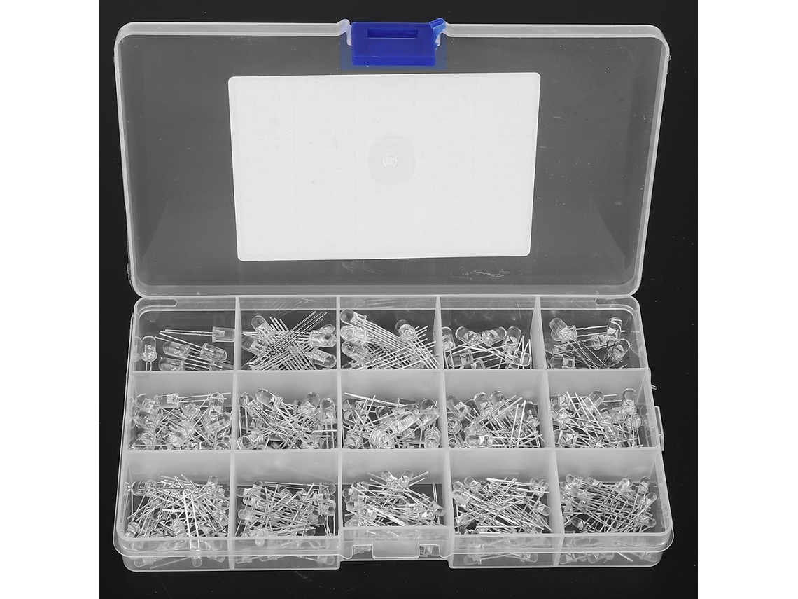 Emissor de LED UV RGB de 5 cores, 300 unidades, baixo consumo, ânodo/cátodo, piscante