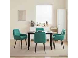 Vidaxl Cadeiras De Jantar 4 Unid. Veludo Turquesa 59 X 59,5 X 90 Cm