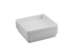 10 Pratos Quadrados para Vasos de Plástico Resistente ao Calor BRILVIBERA