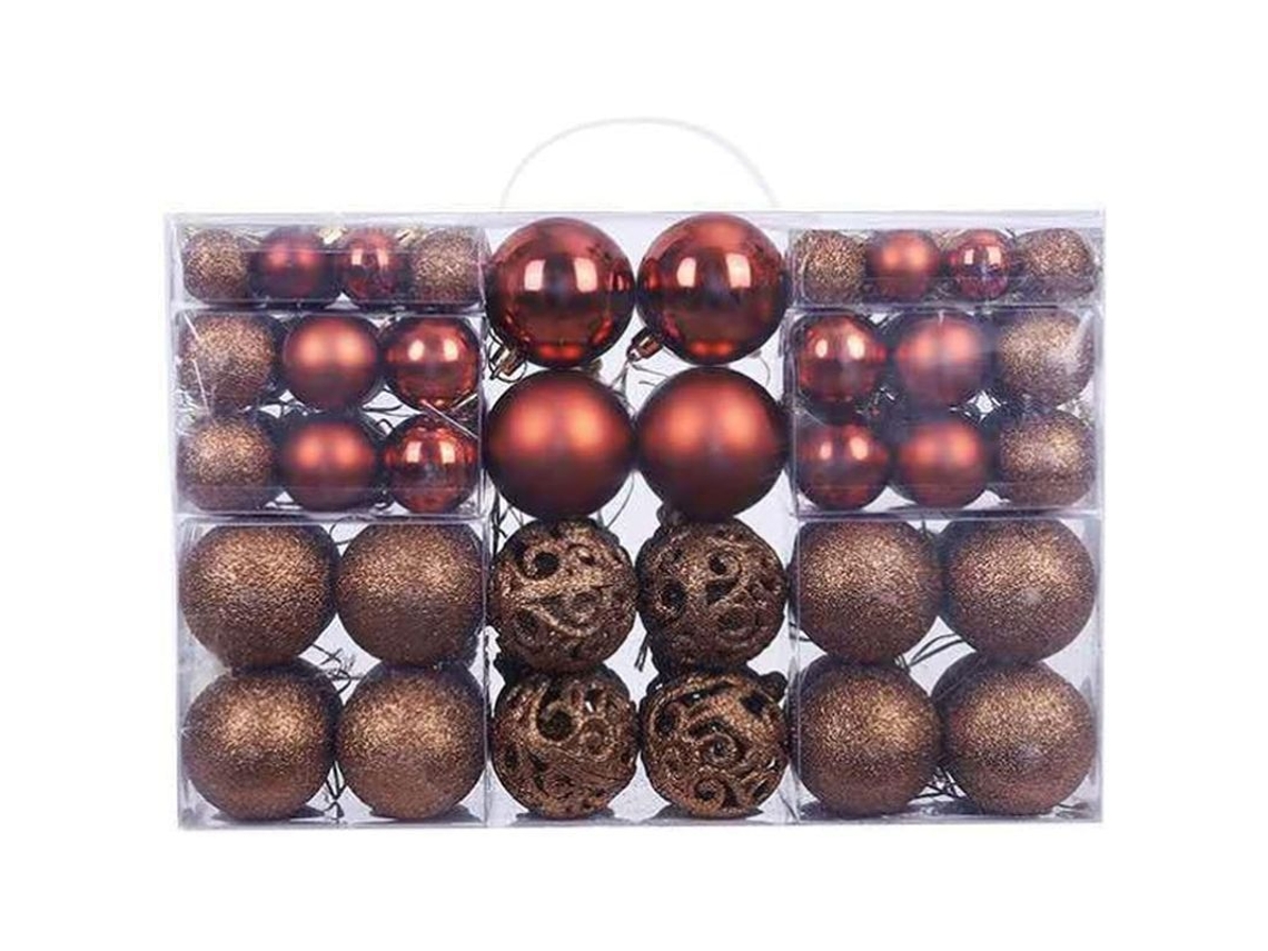 100 Bolas De Navidad De Plástico, 3-6cm, Decoraciones Para Árbol De Navidad, Color Café