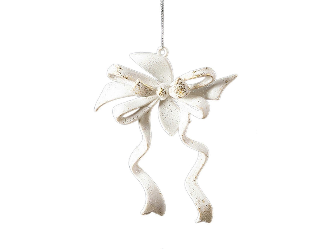 Estrela E Pinha Para Decoração De Natal Em Branco E Dourado