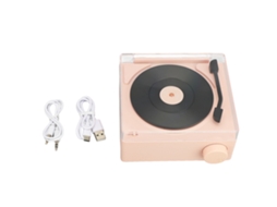 Toca discos Vintage Profissional com 3 Modos Bluetooth 5.3 e Função Despertador Rose