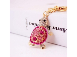 2026rebe llavero de Tartaruga Linda com Pedras Brilhantes Charm para Bolsa para Mulheres e Meninas (rosa)