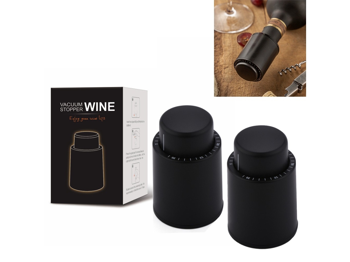 Conjunto De 2 Rolhas Para Champanhe, Vinho, Reutilizáveis