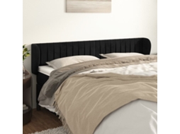 Vidaxl Cabeceira De Cama C/ Abas Veludo 163x23x78/88 Cm Preto