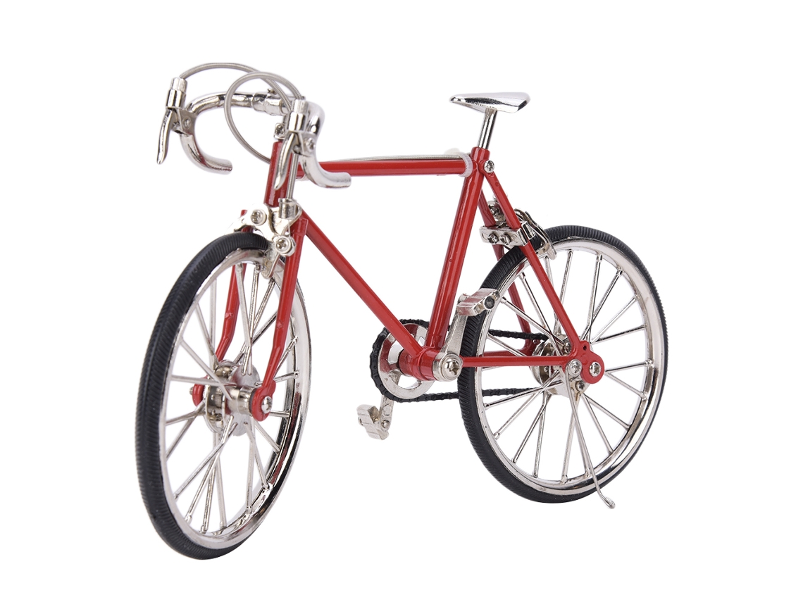 Mali bicicleta Miniatura de Liga para Casa de Bonecas 1:10 Vermelha Mini Veículo Brinquedo