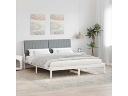 Vidaxl Estrutura Da Cama Com Cabeceira Cinzento-claro 180 X 200 Cm