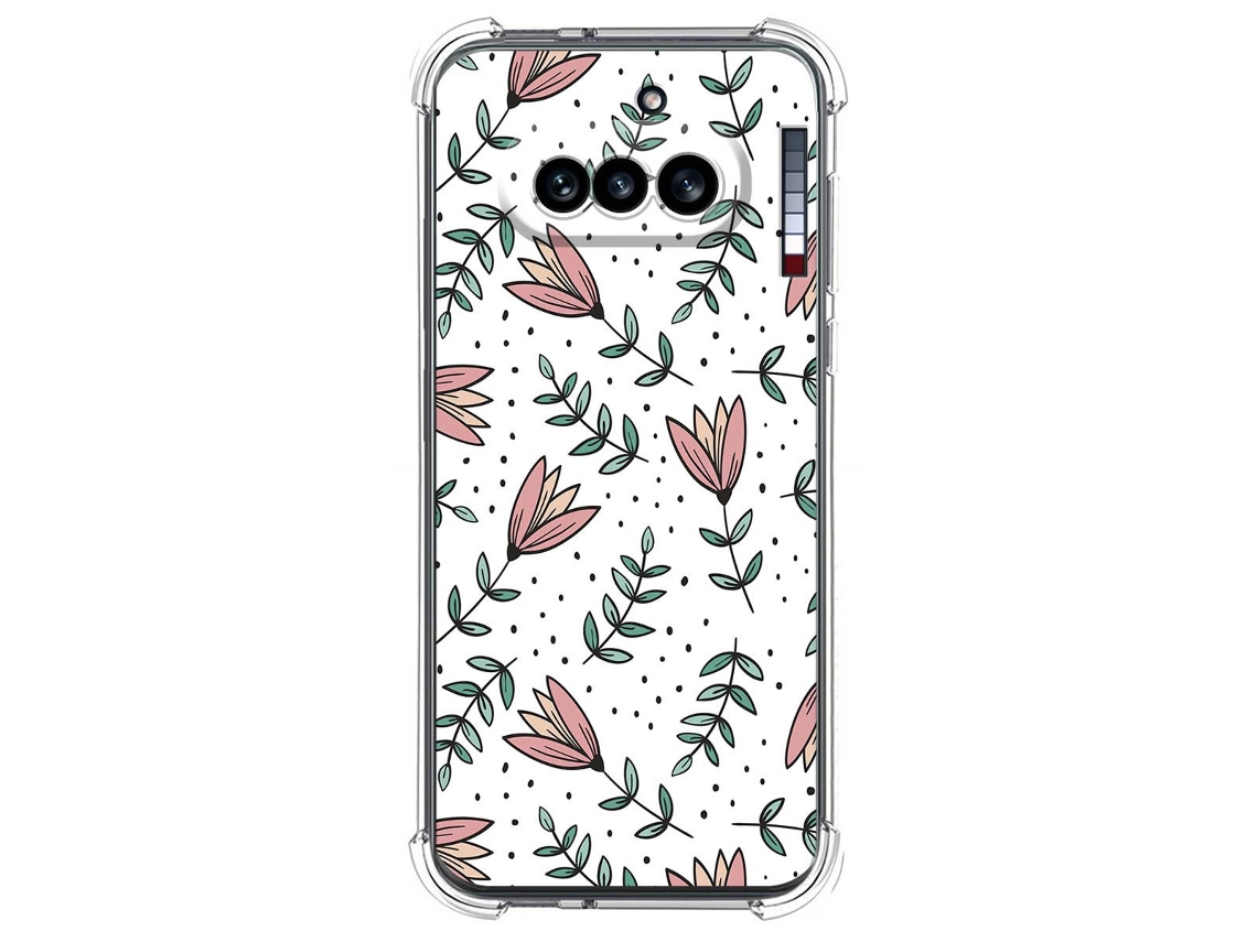 Capa Tumundosmartphone De Silicone À Prova De Choque Para Nothing Phone 4a 5g Com Estampa Floral 01 Desenho