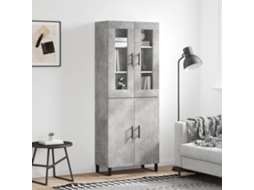 Vidaxl Armário Alto 69,5x34x180 Cm Derivados De Madeira Cinza Cimento