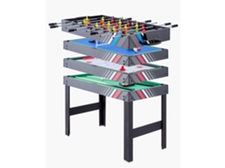 Mesa De Jogos 4 Em 1 Compacta Com Airhockey, Sinuca, Futebol De Mesa E Tênis De Mesa Tekmaquinas