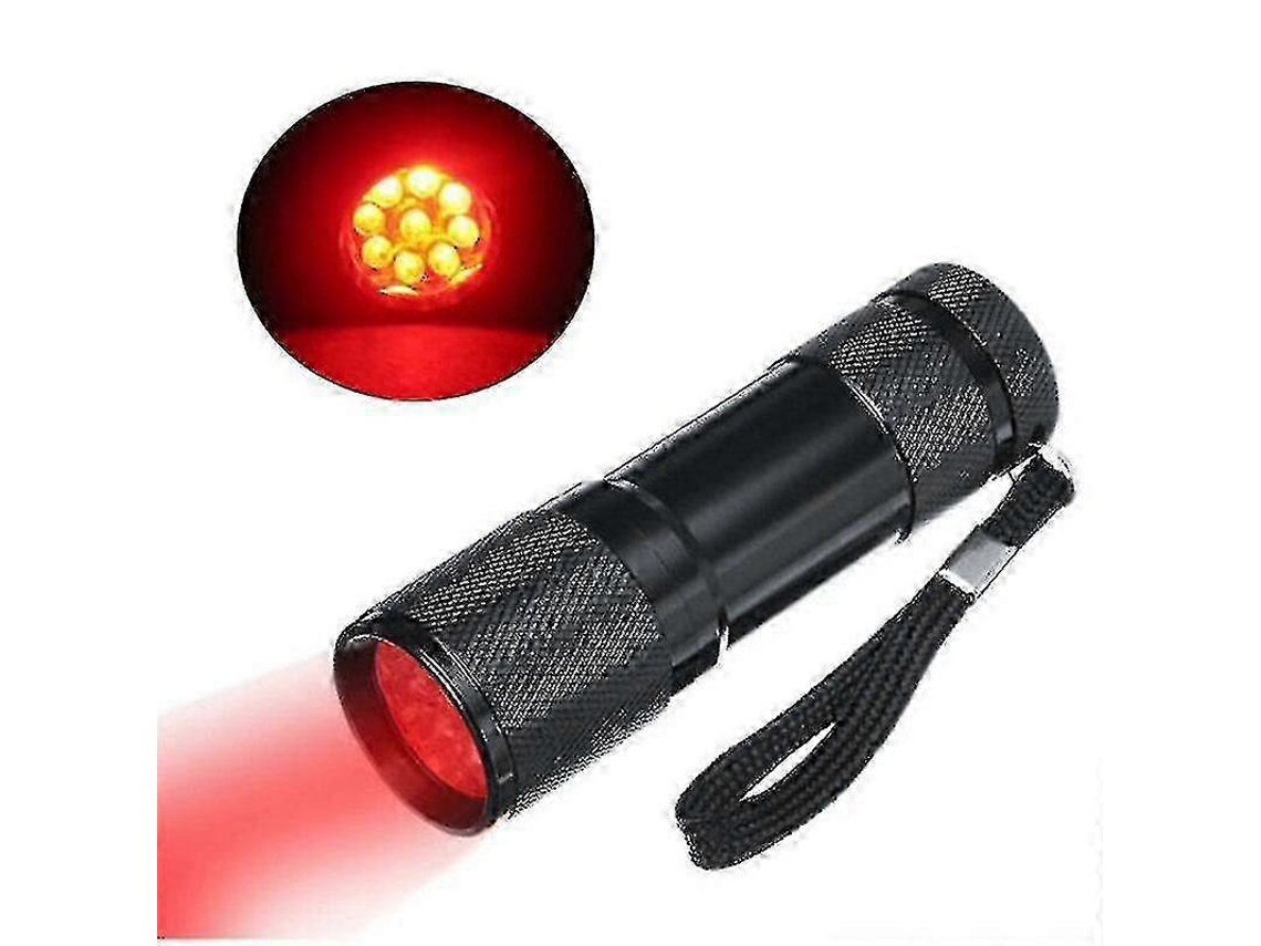 Mini Pocket Lanterna Vermelha Flashlight 9 Leds 670nm Luz Potente Para Caça