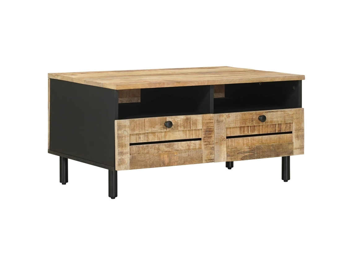 Mesa de Centro Marrom e Preto 80 X 54 X 40 Cm VIDAXL
