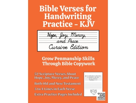 Livro Bible Verses for Handwriting Practice - KJV Hope, Joy, Mercy, and Peace Cursive Edition de Good and Right Publishing (Inglês)