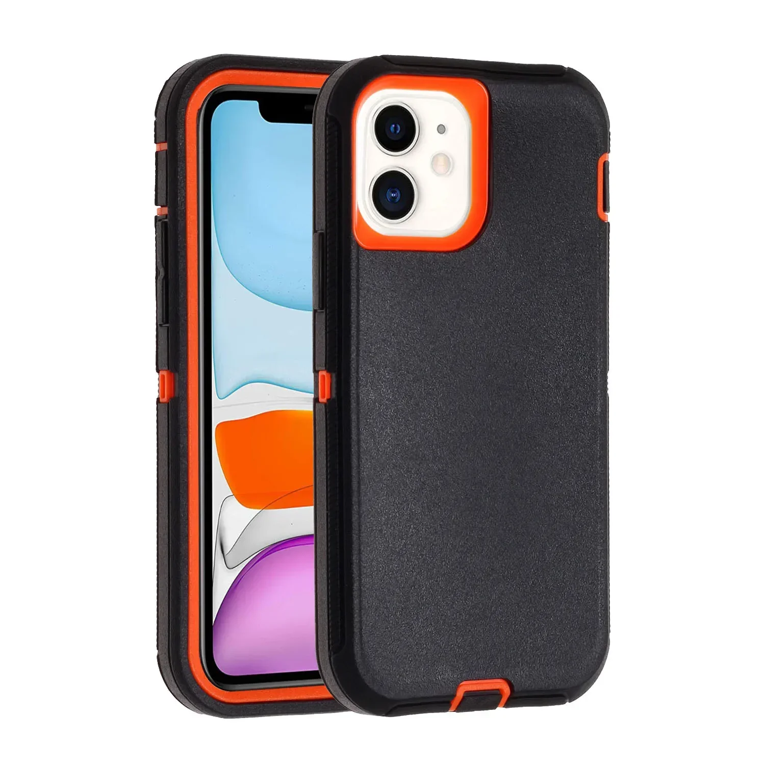 (preto/laranja, Iphone 16 Plus) Capa Protetora 3 Em 1 Resistente A Impactos E Quedas, Robusta E Durável.