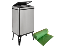 Caixote Do Lixo Inteligente Well Home de 40L Cinza com Rolo de 30 Sacos de Lixo WELLHOME