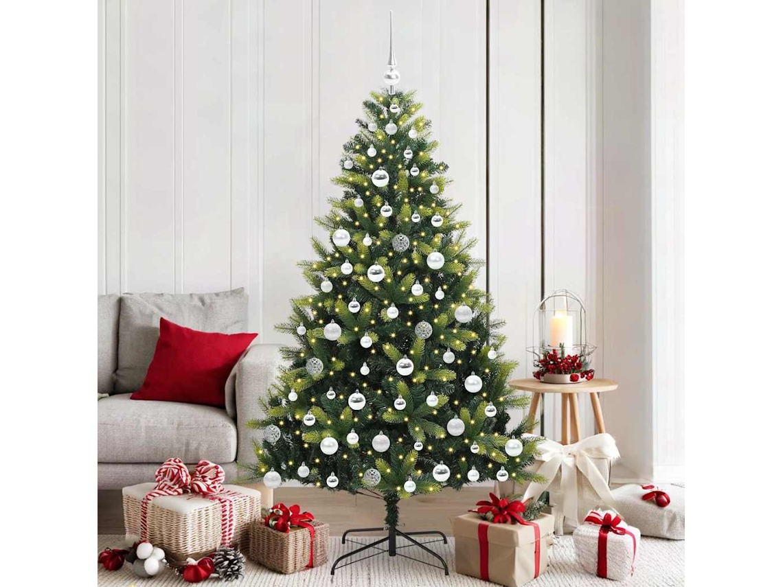 Vidaxl Árvore De Natal Artificial Articulada 300 Leds Verde 180 Cm