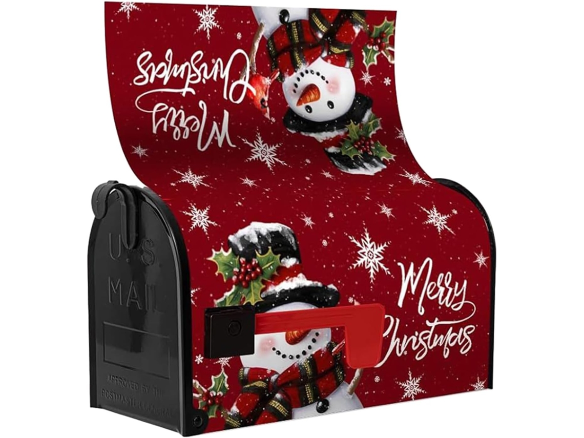 Capa De Natal Para Caixa De Correio, Decoração De Inverno Com Flocos De Neve, Tamanho 21 X 18 Polegadas.
