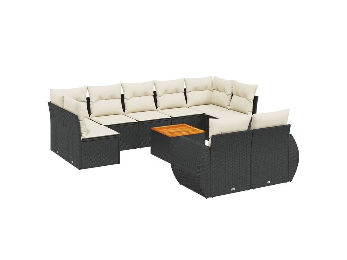 Garden Sofa Set, Garden Sofa Sets Vidaxl Preto Rattan / Vime (n/a)