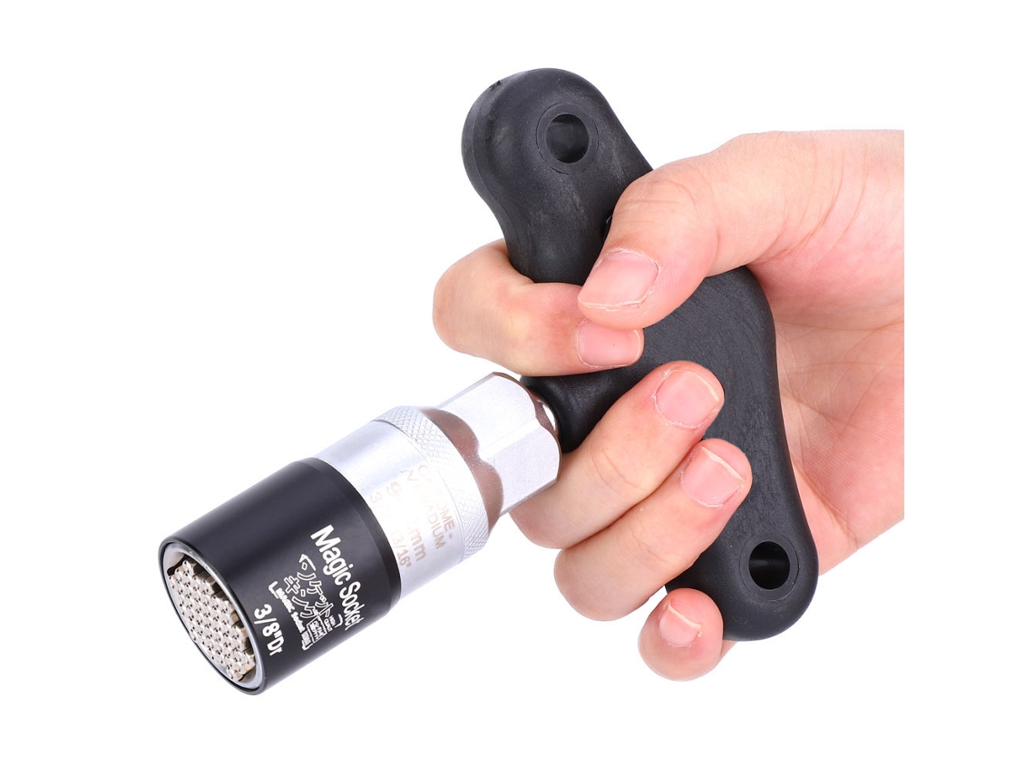 Conjunto de chaves de torque universais com catraca para porcas, 9-21 mm (3/8" a 13/16"), pretas.